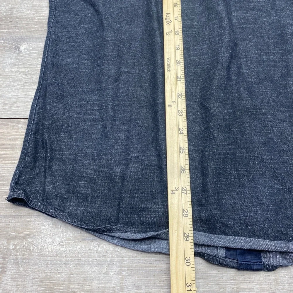 Banana Republic Shirt Standard Fit Mens Large Blue Cotton Denim Button Down Long